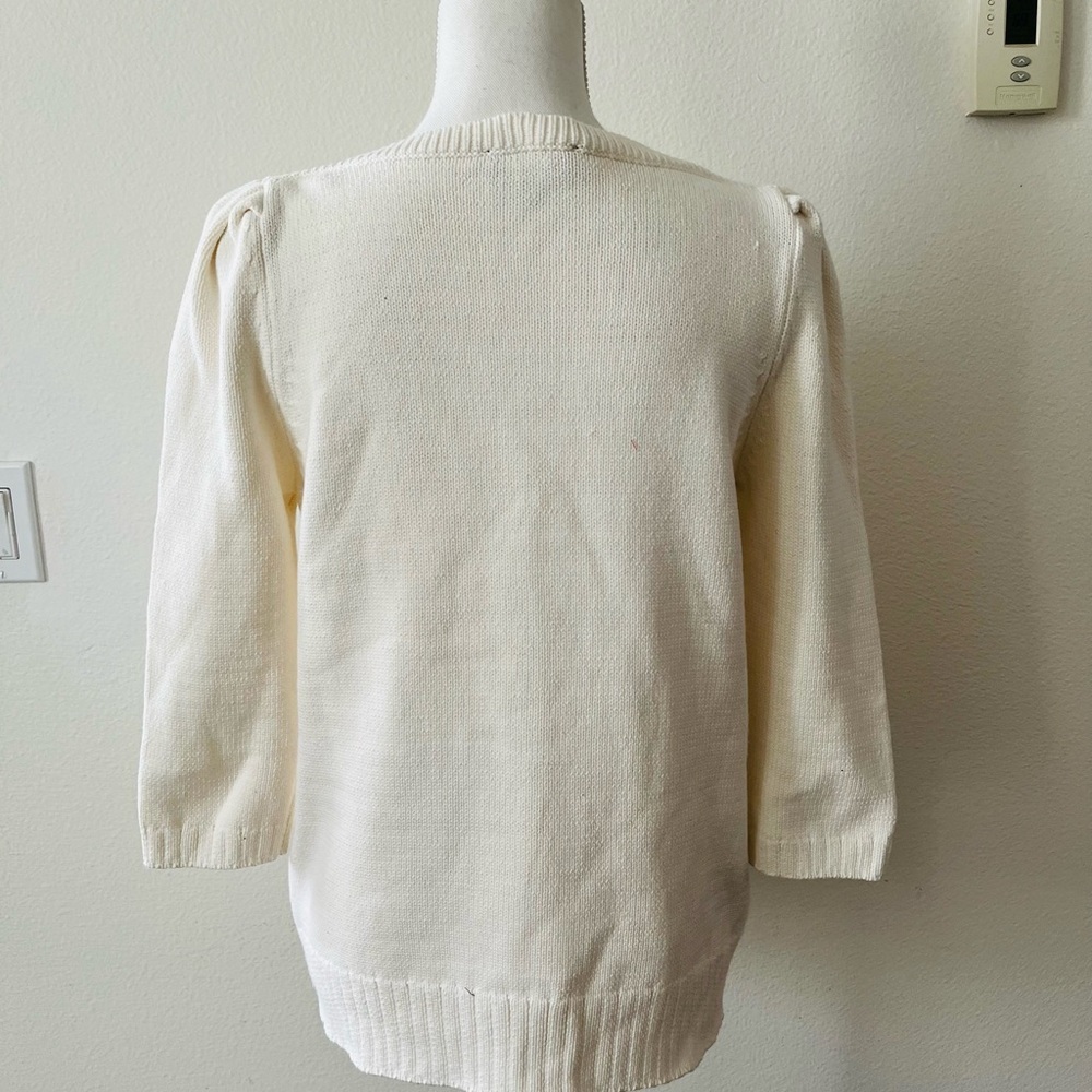 Classic Cream Boatneck Women's Sweater - Picture 4 of 8